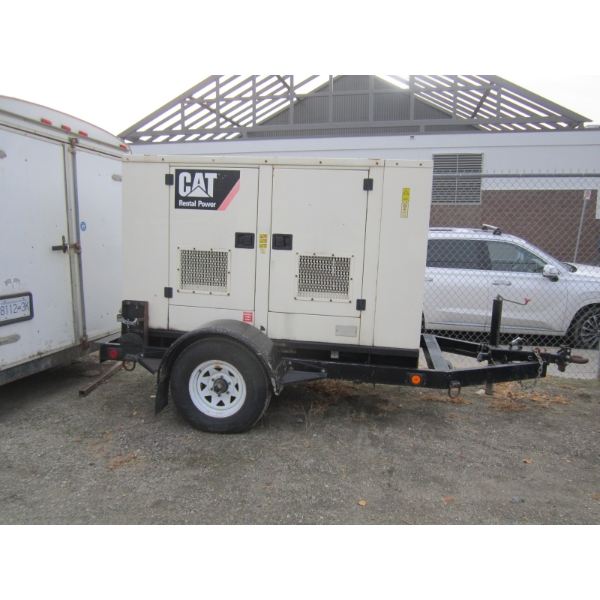 CAT XQ30 DIESEL GENERATOR, 30KV, ON TRAILER 