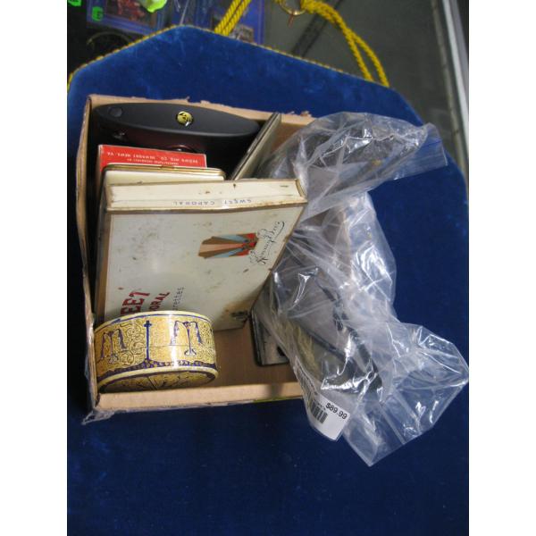 MISC. CIGARETTE CASES, GLASSES, TINS, ETC.