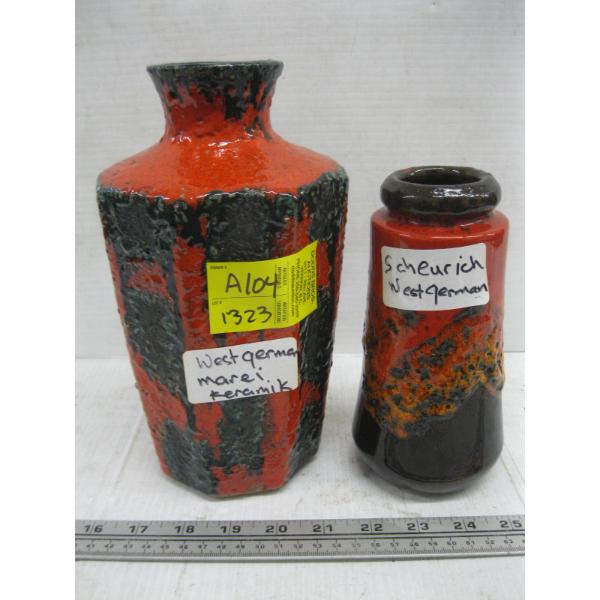 2 WEST GERMAN MCM VASES
