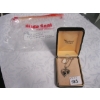 Image 2 : .925 SILVER CHAIN W/SERLING SILVER PENDANT W/SAPPHIRES
