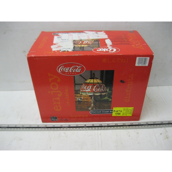 COCA COLA STAINED GLASS LAMP