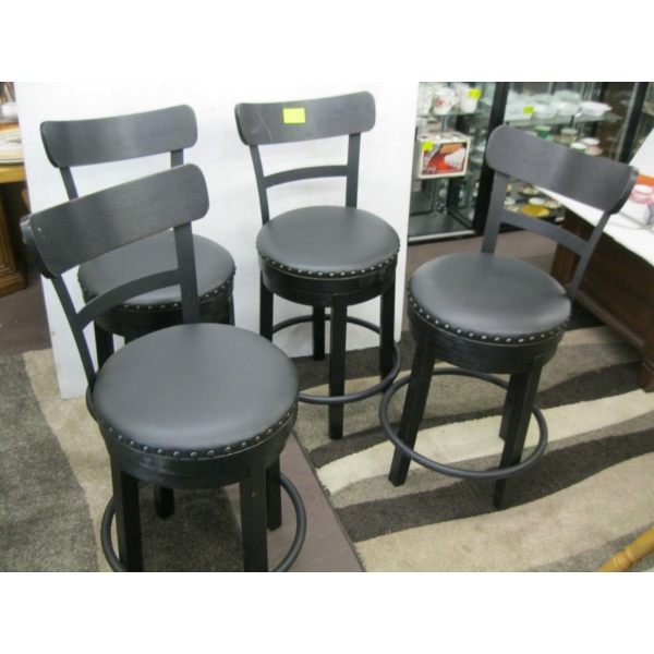 SET OF 4 SWIVEL TOP STOOLS