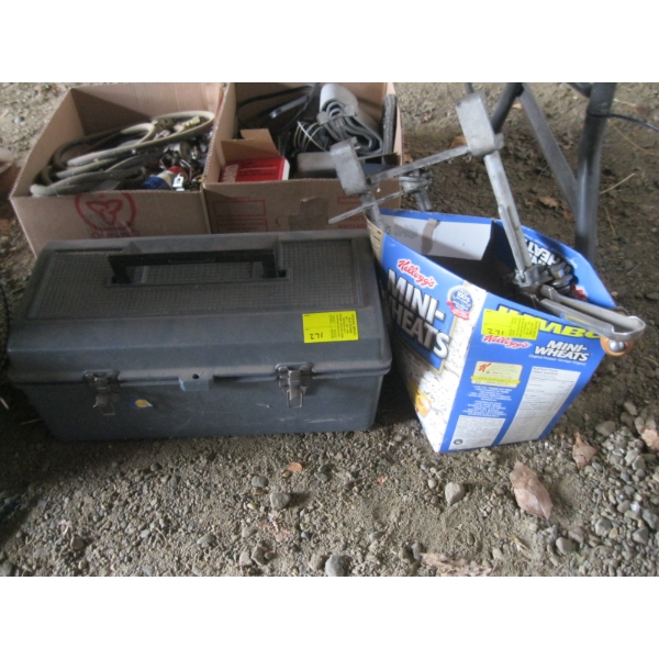 HAND CANNER & GREY BOX W/PLUMBING PIECES