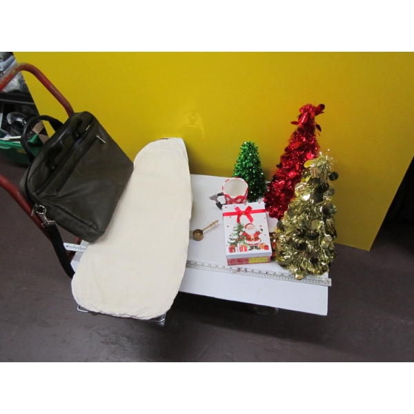MISC. -  LAPTOP BAG, CHRISTMAS DECOR, TABLETOP IRONING BOARD, ETC.