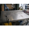 Image 1 : APPROX. 4'X28" STAINLESS STEEL TABLE W/CAN OPENER ATTACHED