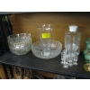 Image 2 : MISC. GLASS BOWLS, CAKE TRAY, SM. OIL LANTERNS, ETC.