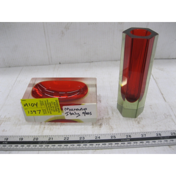 2 PIECES OF MURANO GLASS
