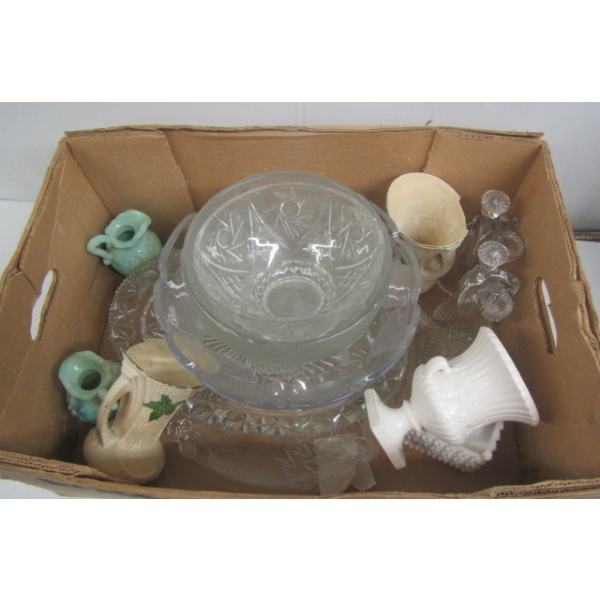 GLASS PLATTERS, BOWLS, ETC.