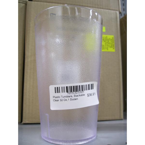 2 CASES (2 DOZEN) 32OZ. CLEAR PLASTIC TUMBLERS