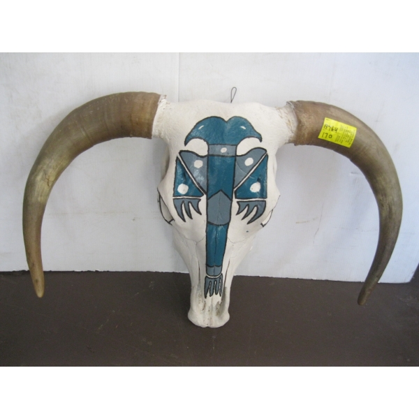 CARVED PAINTED STEER HEAD