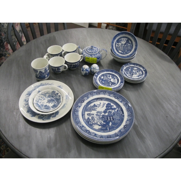 SET OF JOHNSON BROS. WILLOW DISHWARE