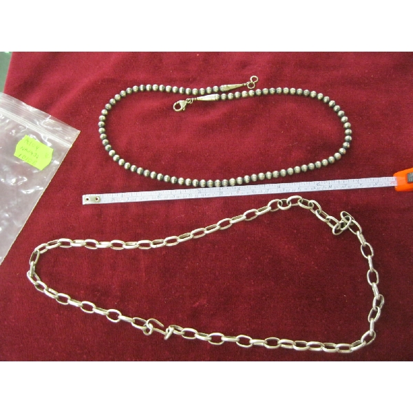 2 NAVAJO SILVER CHAINS