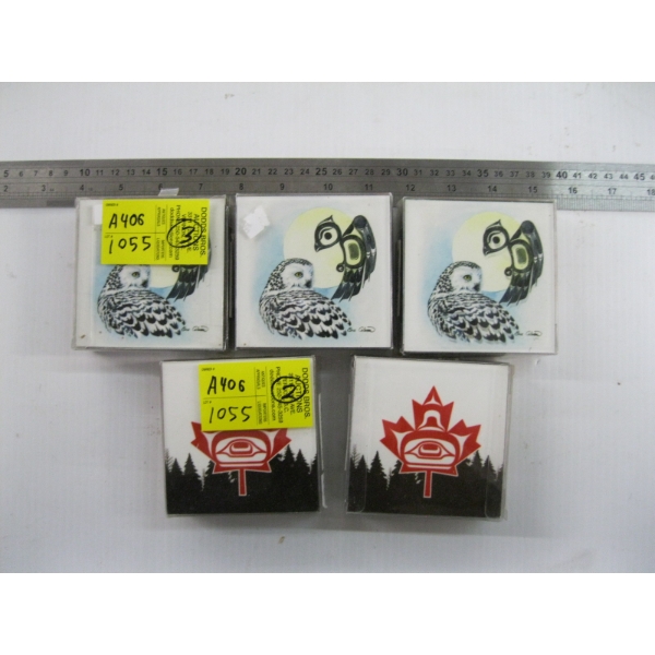 5 SETS OF COASTERS