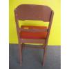 Image 4 : 4 WOOD CHAIRS w/RED VINYL SEATS