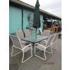Image 2 : PATIO TABLE, CHAIRS, UMBRELLA  & UMBRELLA STAND