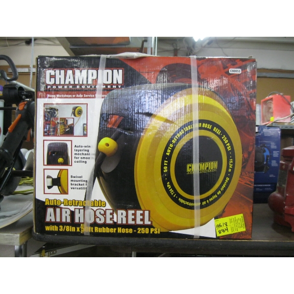NEW CHAMPION AIR HOSE REEL W/50' OF HOSE