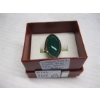 Image 2 : .925 SILVER RING W/GREEN STONE, SZ 8 1/2
