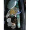 Image 1 : PLASTIC STORAGE BIN W/MISC. LIGHT FIXTURES, GAS HOSE LINE, ETC.
