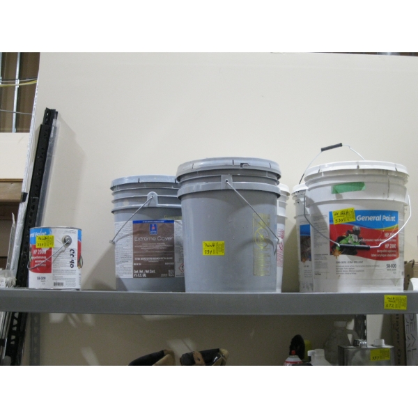 ASST. PAINT - VARIOUS COLORS, VARIOUS SIZE CONTAINERS