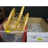 Image 2 : 2 BOXES OF MISC. GLASSWARE, MAGAZINE RACK, LAZY SUSAN, ETC.
