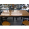 Image 4 : LG. DINING TABLE W/6 WOOD FRAMED CHAIRS & LEAF