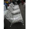 Image 2 : SET OF 4 WROUGHT IRON PATIO CHAIRS W/CUSHIONS