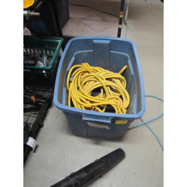 BIN W/HEAVY DUTY EXTENSION CORD