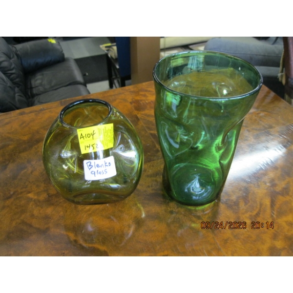 2 BLENKO GLASS MCM VASES