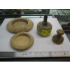 Image 1 : 2 WOODEN STAMPS & 2 WOODEN BUTTER PLATES