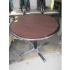 Image 1 : 36" WOOD TABLE W/METAL BASE