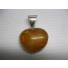 Image 3 : STERLING .925 SILVER LG. HEART AMBER PENDANT IN CASE