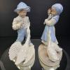Image 6 : PAIR OF 8.5" BOY & GIRL W/GEESE, SIGNED BN