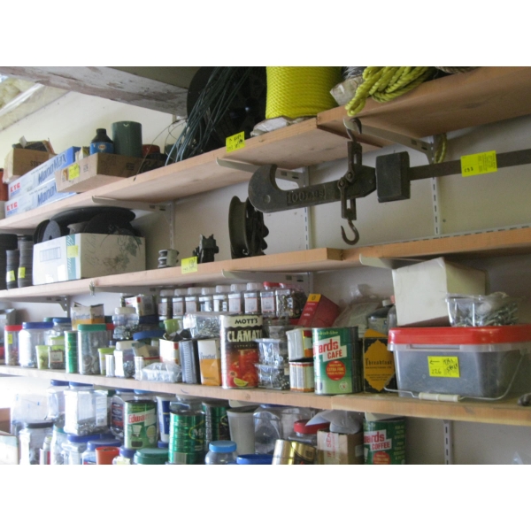 SHELF OF ASST. NUTS, BOLTS, SCREWS, ETC.