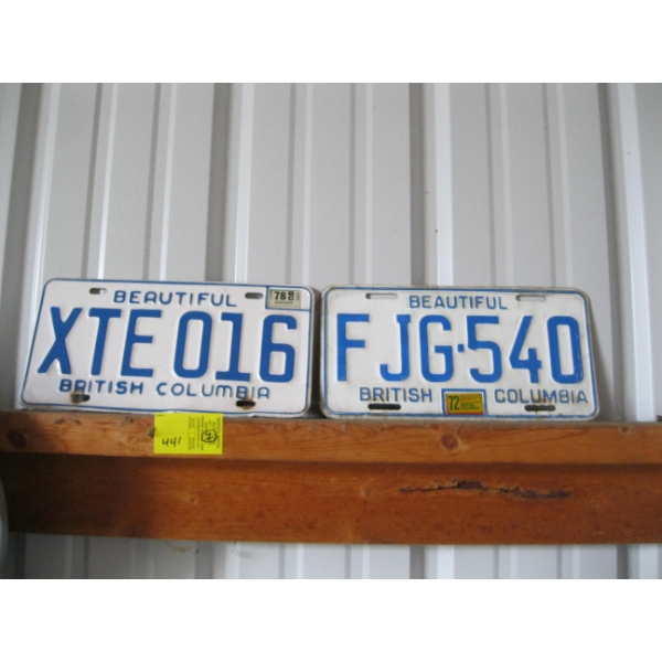 2 - 1970s BC LICENCE PLATES
