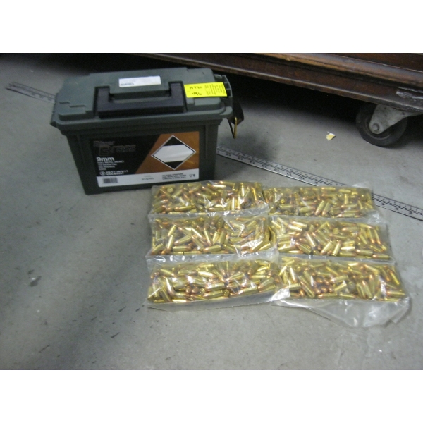 PLASTIC AMMO BOX W/BLAZER 9MM 115GR|350 ROUNDS BUT NOT VERIFIED