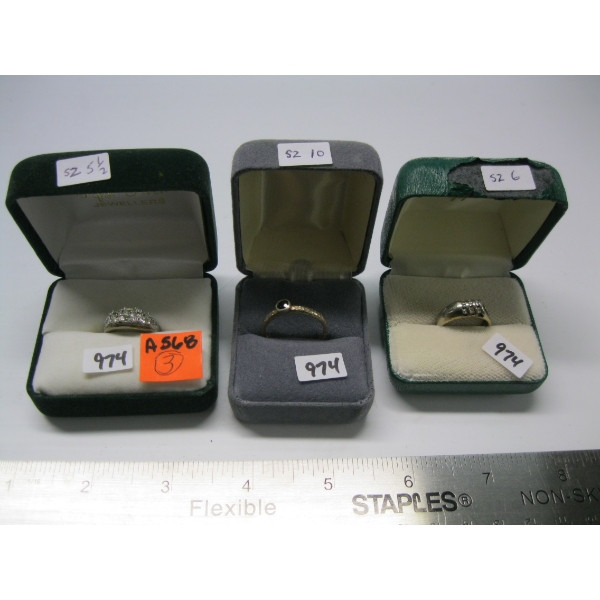 3 STERLING SILVER RINGS