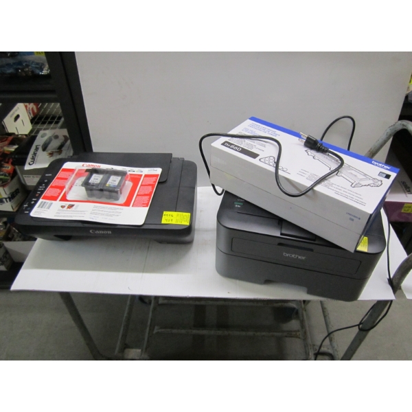 BROTHER & CANON PRINTERS W/EXTRA CARTRIDGES