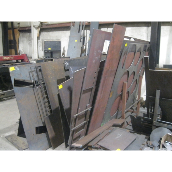LG. RACK OF PLATE STEEL - VARIOUS THICKNESS & SIZES - INCLUDES RACK