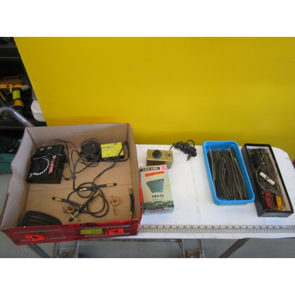 ASST. END GAUGE TRAINS, TRANSFORMERS, TRACK, ETC.