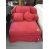 Image 1 : LG. RED UPHOLSTERED LOUNGE CHAIR