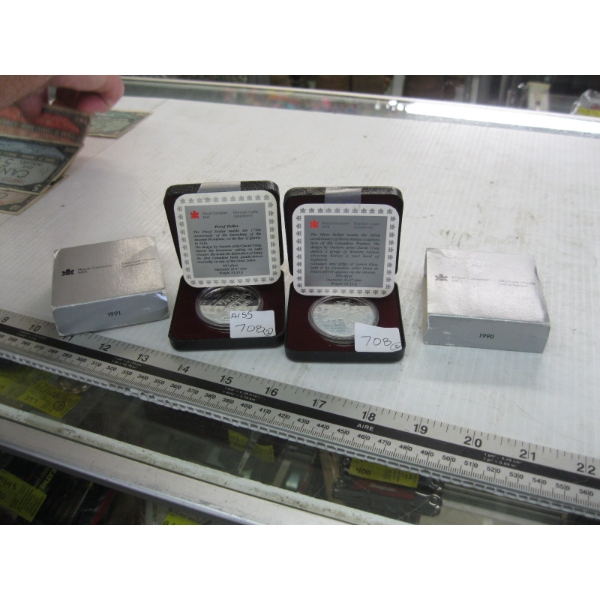 2 - 50% SILVER CDN $1 COINS