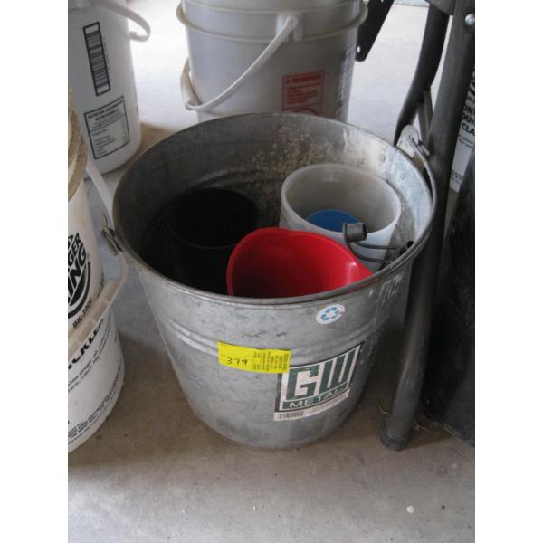 GALVANIZED BUCKET W/ASST. FUNNELS