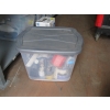 Image 4 : 2 BINS OF TAPE, PAINT, SPRAY BOTTLES, ETC.