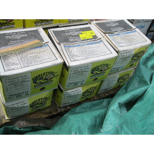 6 BOXES OF 21 DEGREE COLLATED PLASTIC STRIP NAILS, 2.5"