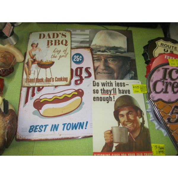 4 METAL SIGNS