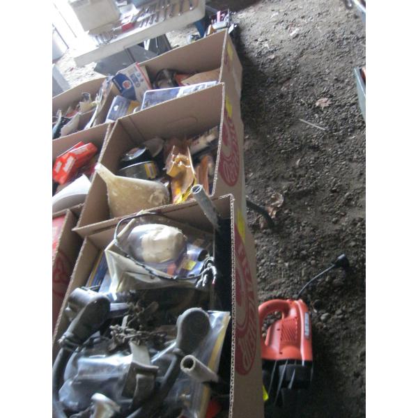 3 BOXES MISC. SILICONE, CHALK LINE, BLOCK HEATER TIMER, ETC.