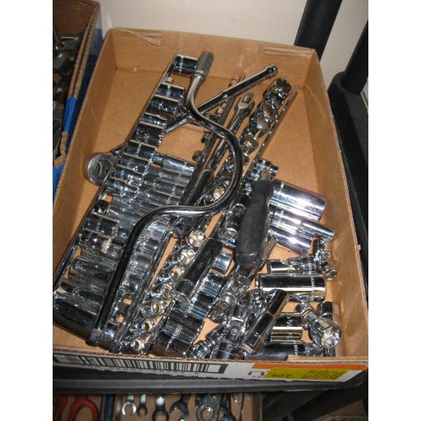 ASST. 3/8" DRIVE SOCKETS, RATCHET, ETC.