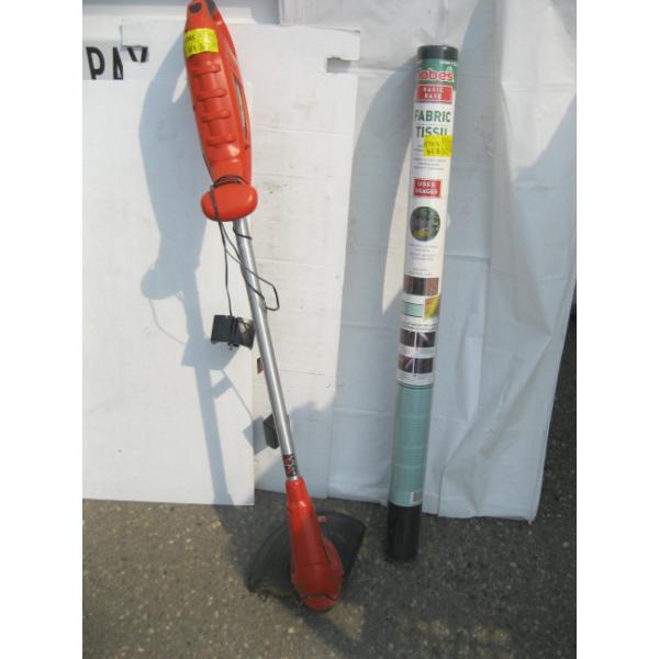 BLACK & DECKER WEED WACKER & ROLL OF FABRIC