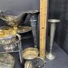 Image 7 : LG. LOT OF SILVER PLATED CUPS, BOWLS, VASES, ETC.