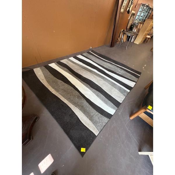BROWN & LIGHT STRIPED AREA CARPET, APPROX. 5' 2" X7' 2"